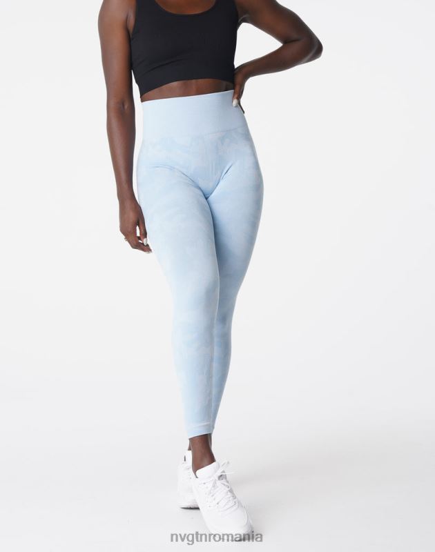 NVGTN jambiere camuflate fără cusături fitness albastru înghețat femei F0DH663