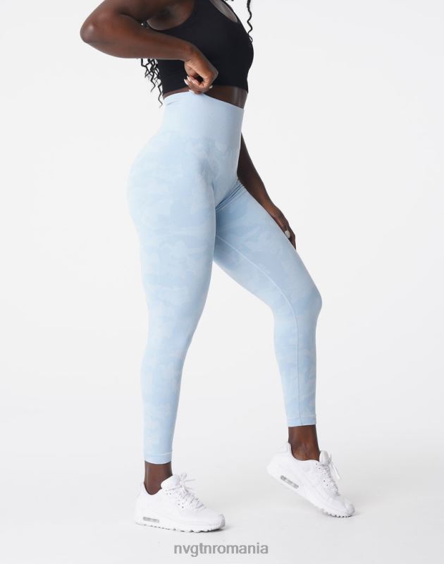 NVGTN jambiere camuflate fără cusături fitness albastru înghețat femei F0DH663