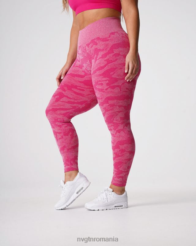NVGTN jambiere camuflate fără cusături fitness fucsie femei F0DH673
