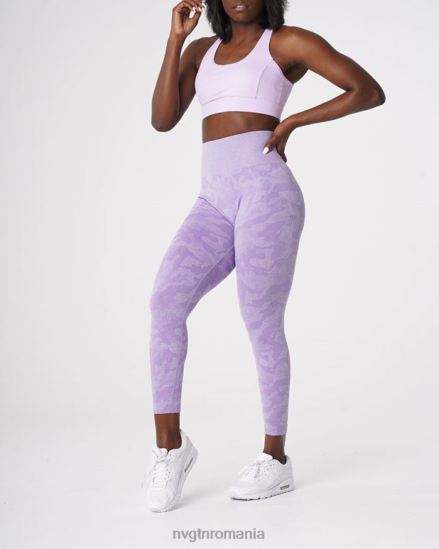 NVGTN jambiere camuflate fără cusături fitness liliac femei F0DH671