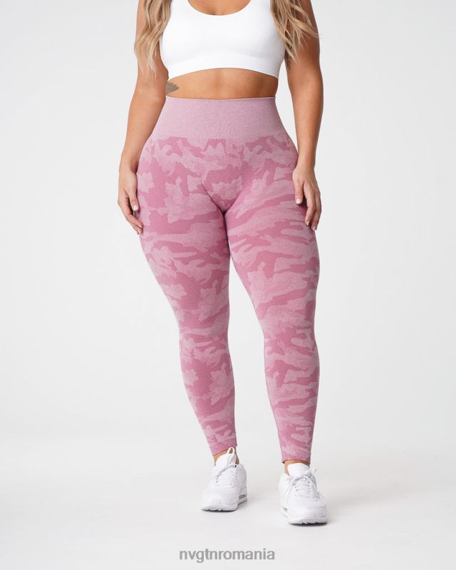 NVGTN jambiere camuflate fără cusături fitness roz pastel femei F0DH670