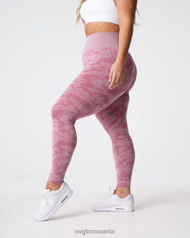 NVGTN jambiere camuflate fără cusături fitness roz pastel femei F0DH670