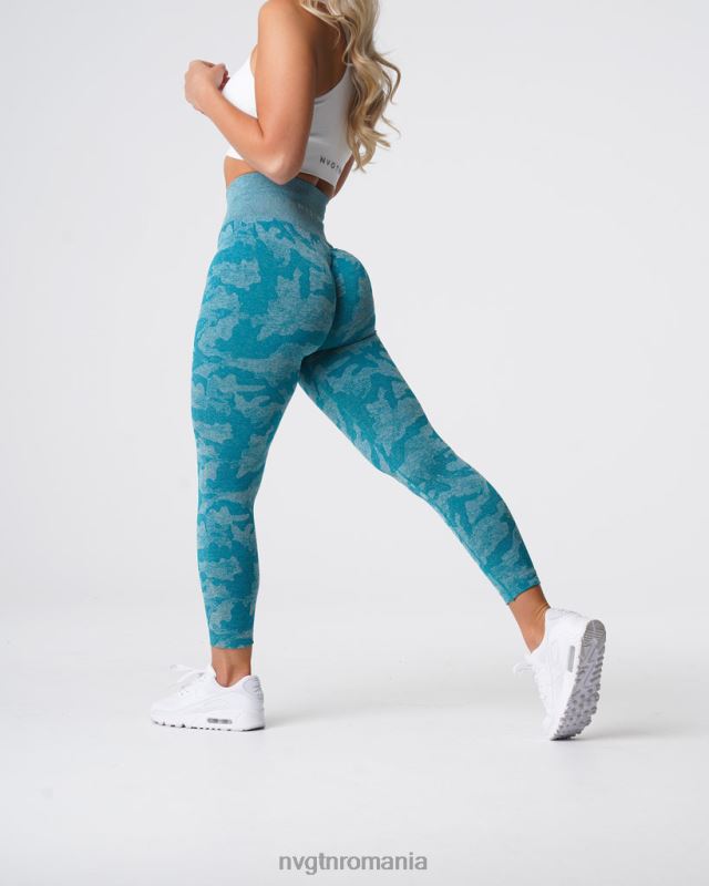 NVGTN jambiere camuflate fără cusături fitness teal femei F0DH664