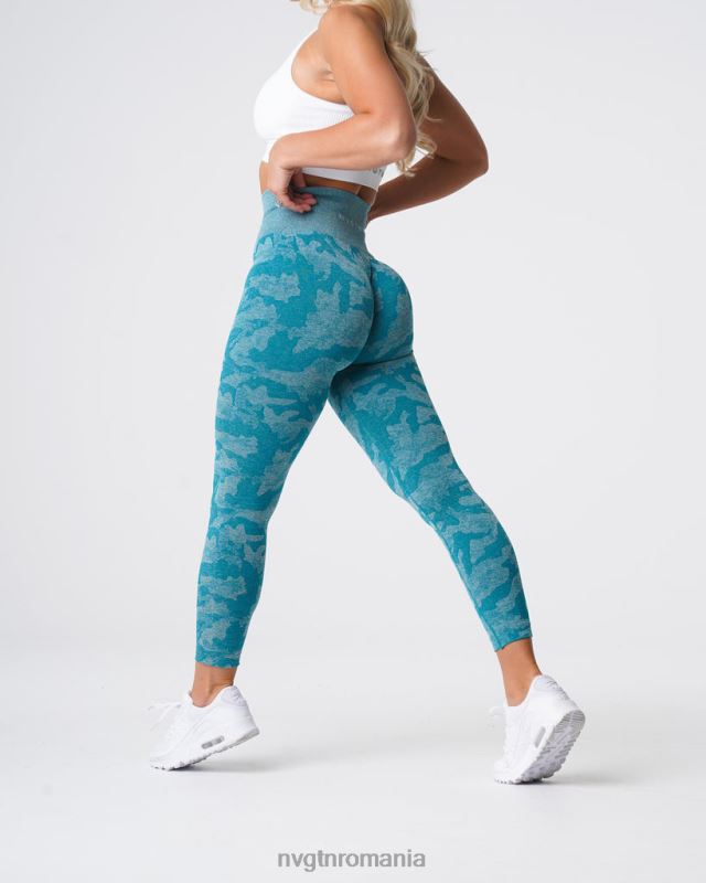 NVGTN jambiere camuflate fără cusături fitness teal femei F0DH664