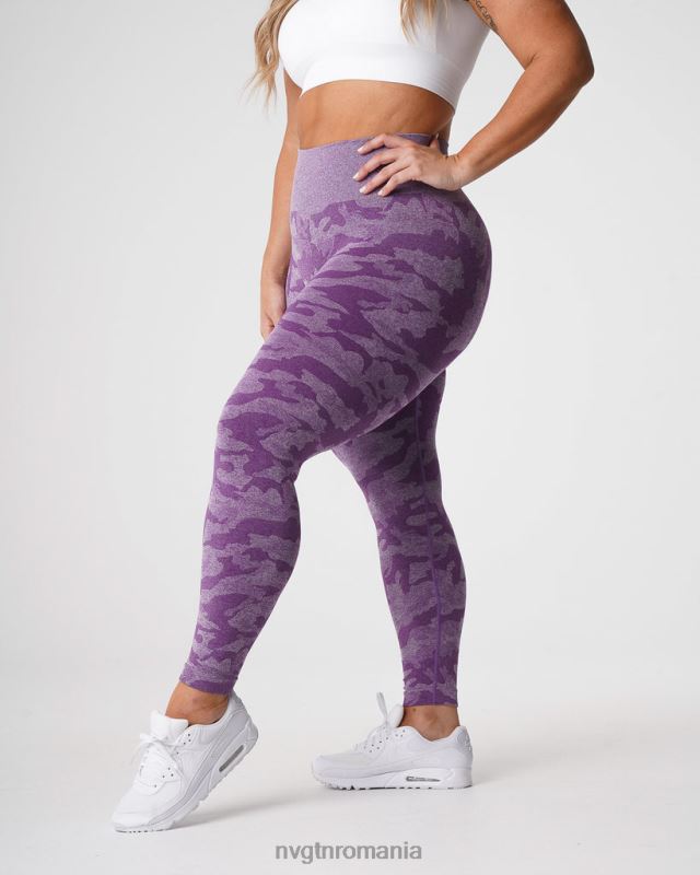 NVGTN jambiere camuflate fără cusături fitness violet femei F0DH658
