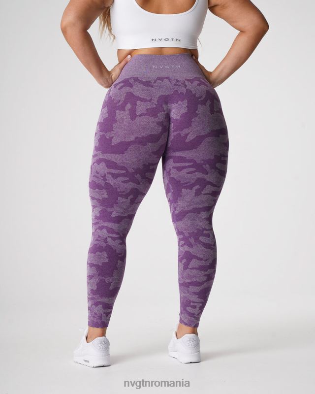 NVGTN jambiere camuflate fără cusături fitness violet femei F0DH658