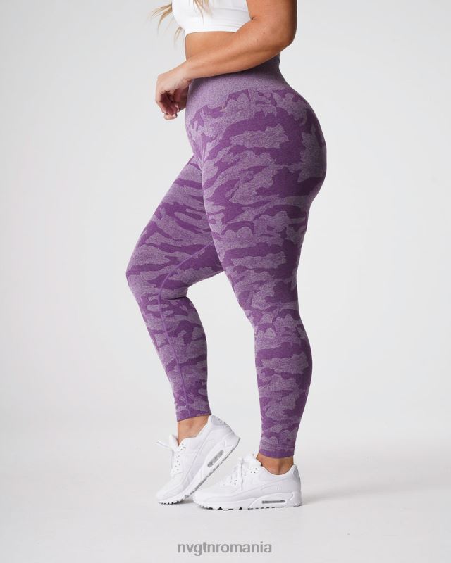 NVGTN jambiere camuflate fără cusături fitness violet femei F0DH658