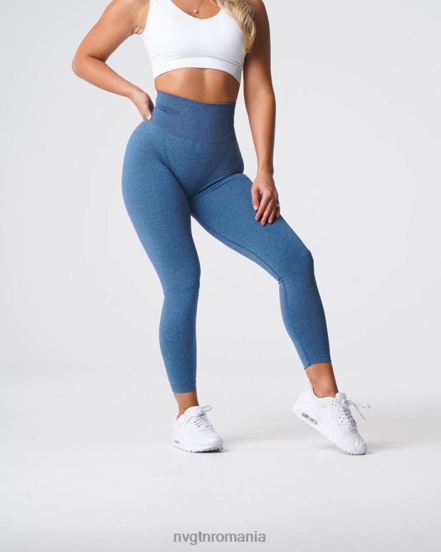 NVGTN jambiere curbe fără cusături fitness Ardezie albastră femei F0DH619