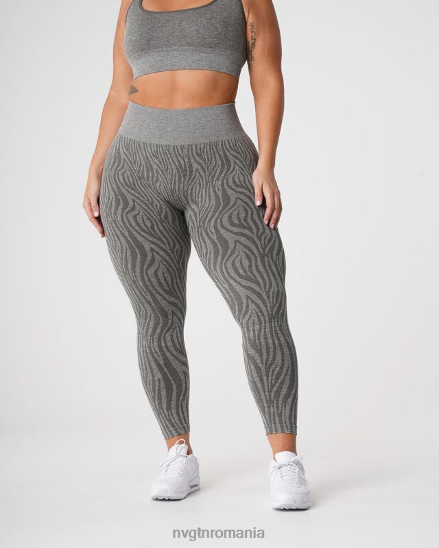 NVGTN jambiere fără cusături din zebră fitness verde kaki femei F0DH687