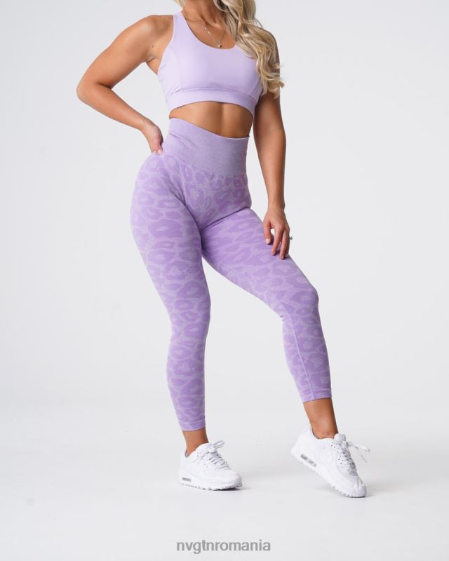 NVGTN jambiere fără sudură leopard fitness liliac femei F0DH688