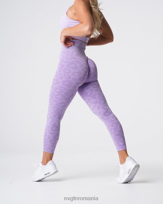 NVGTN jambiere fără sudură leopard fitness liliac femei F0DH688