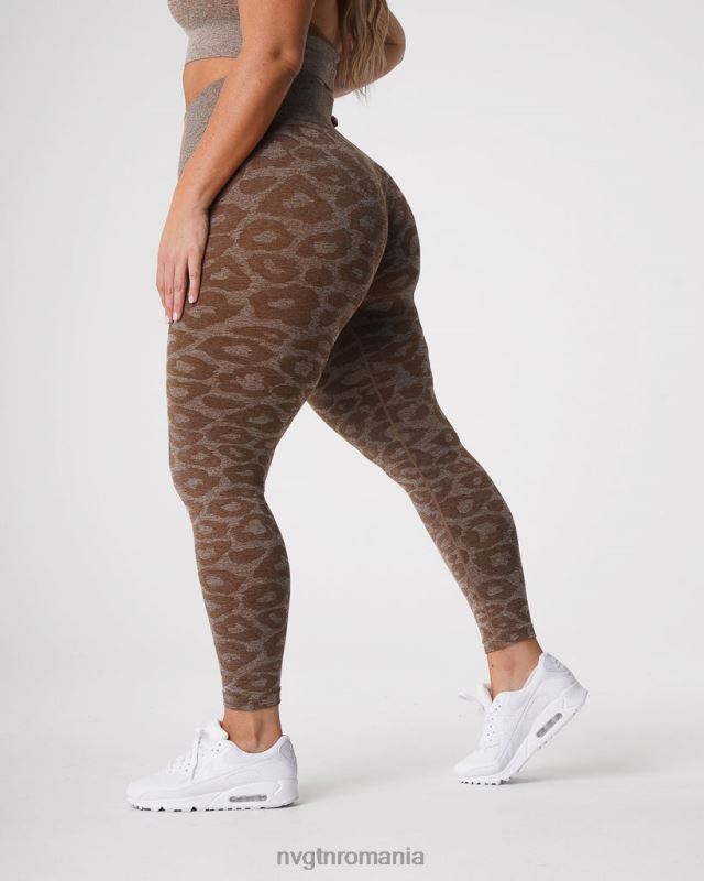 NVGTN jambiere fără sudură leopard fitness moca femei F0DH679