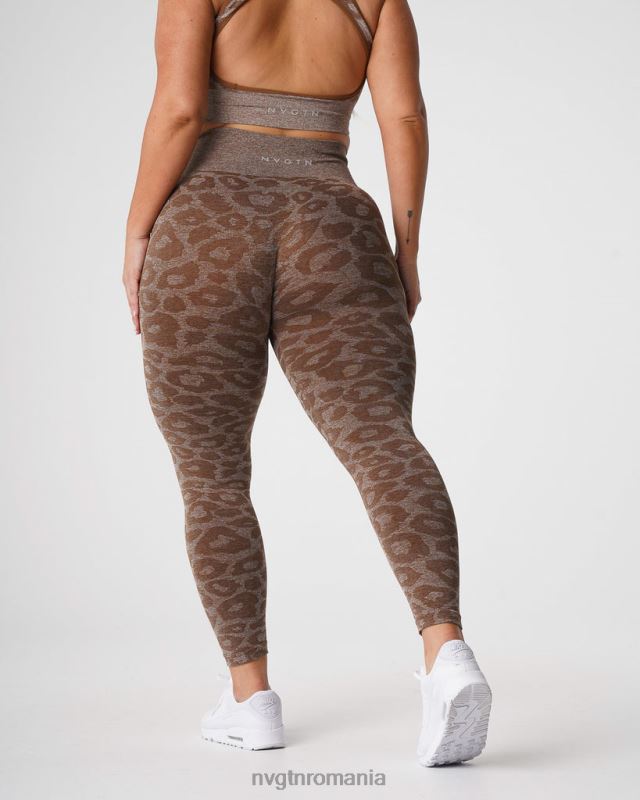 NVGTN jambiere fără sudură leopard fitness moca femei F0DH679