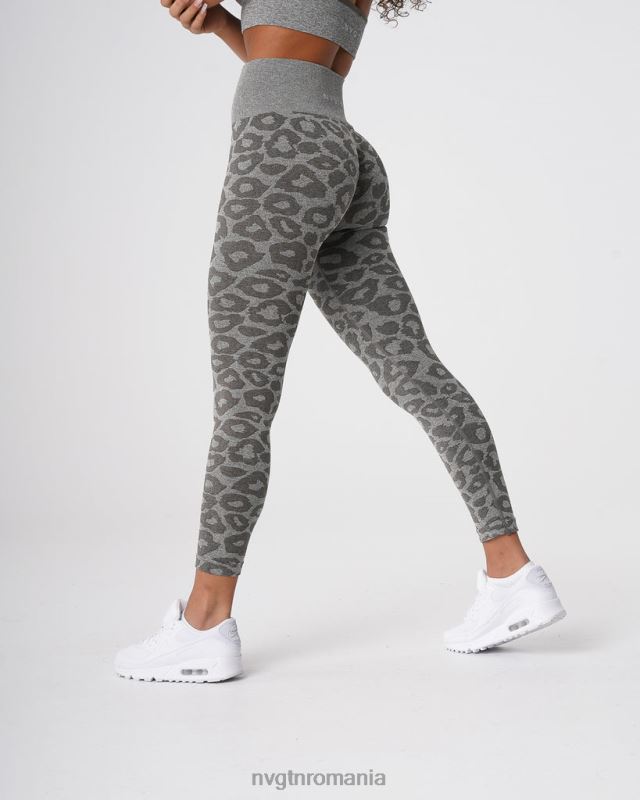 NVGTN jambiere fără sudură leopard fitness verde kaki femei F0DH685