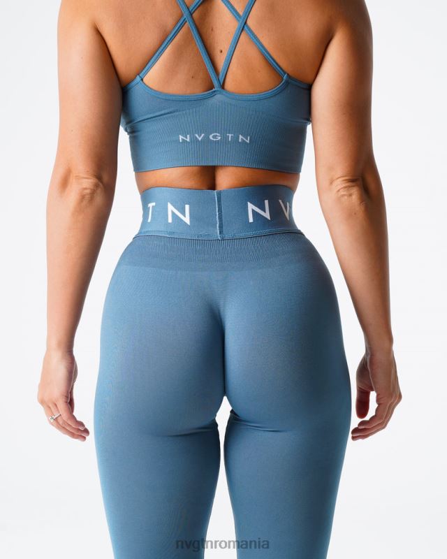 NVGTN jambiere sport fără cusături fitness albastru piatra femei F0DH498