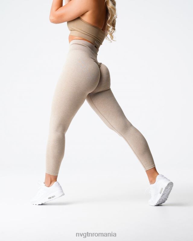 NVGTN leggings fără cusături fitness bej femei F0DH563