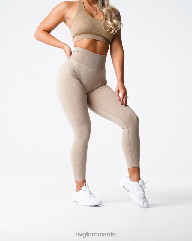 NVGTN leggings fără cusături fitness bej femei F0DH563