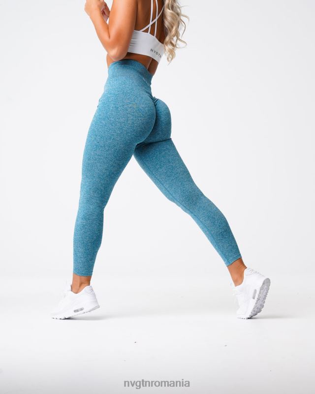 NVGTN leggings fără cusături fitness teal femei F0DH643