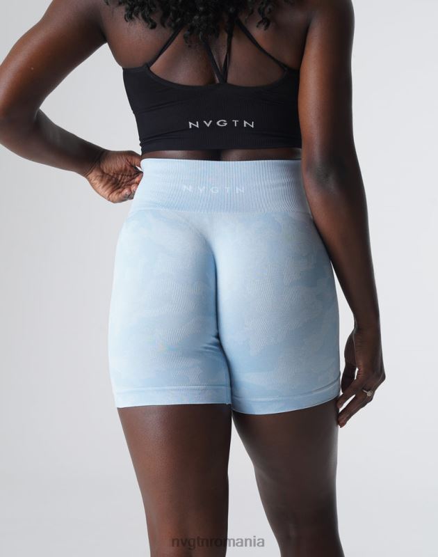 NVGTN pantaloni scurți fără sudură camo fitness albastru înghețat femei F0DH447