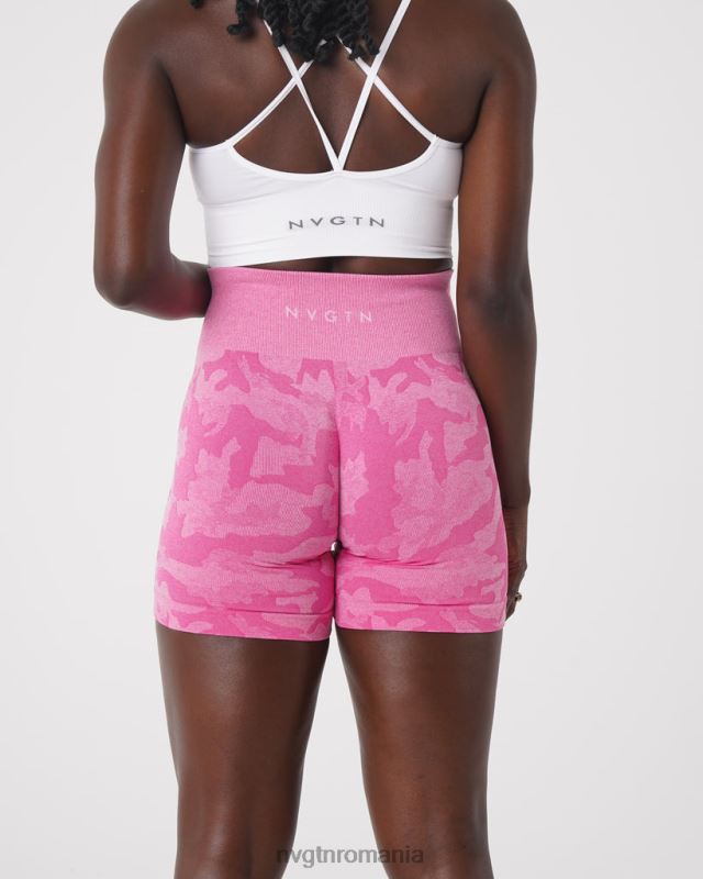 NVGTN pantaloni scurți fără sudură camo fitness gumă de mestecat roz femei F0DH439
