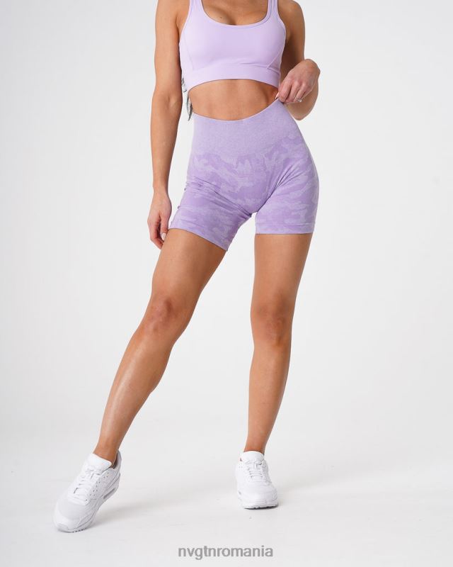 NVGTN pantaloni scurți fără sudură camo fitness liliac femei F0DH446
