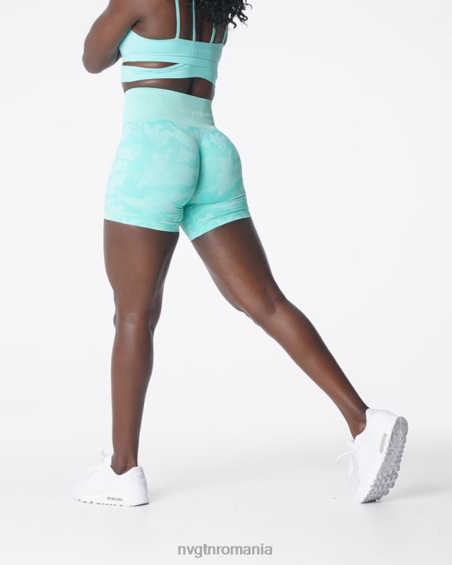 NVGTN pantaloni scurți fără sudură camo fitness mentă femei F0DH448