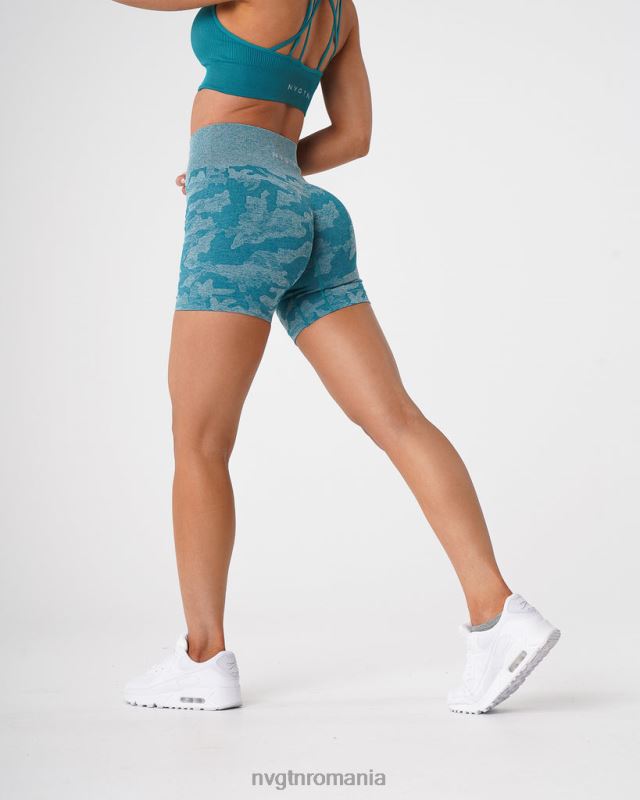 NVGTN pantaloni scurți fără sudură camo fitness teal femei F0DH444