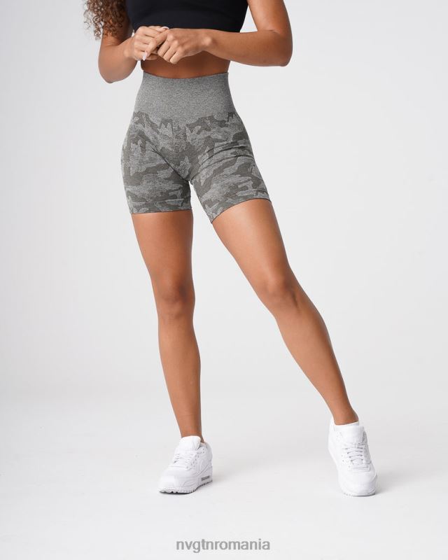 NVGTN pantaloni scurți fără sudură camo fitness verde kaki femei F0DH440