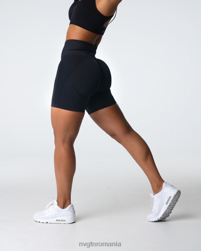 NVGTN pantaloni scurți fără sudură contour 2.0 fitness negru femei F0DH316