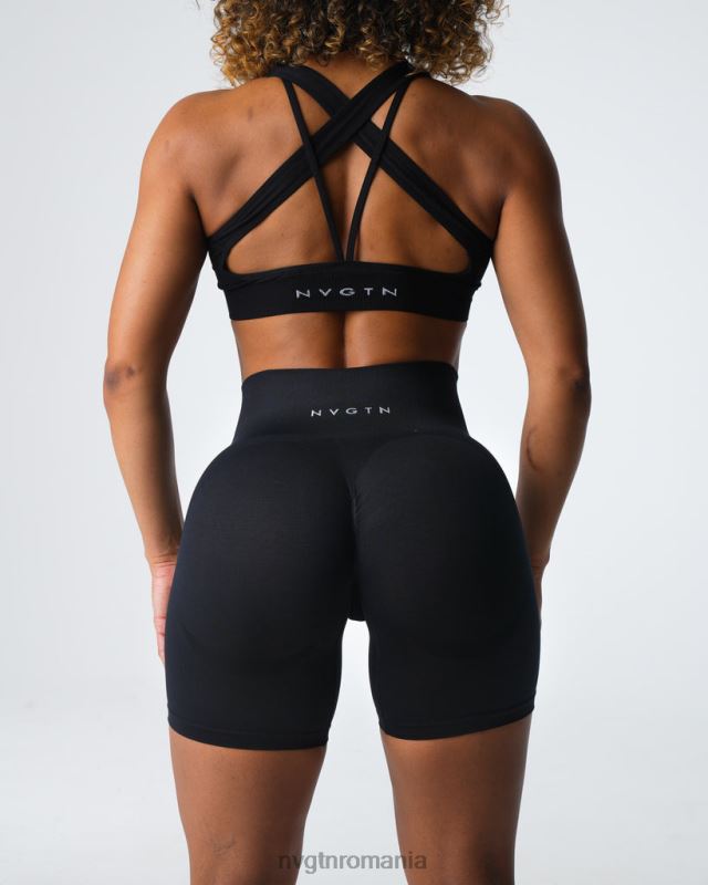 NVGTN pantaloni scurți fără sudură contour 2.0 fitness negru femei F0DH316
