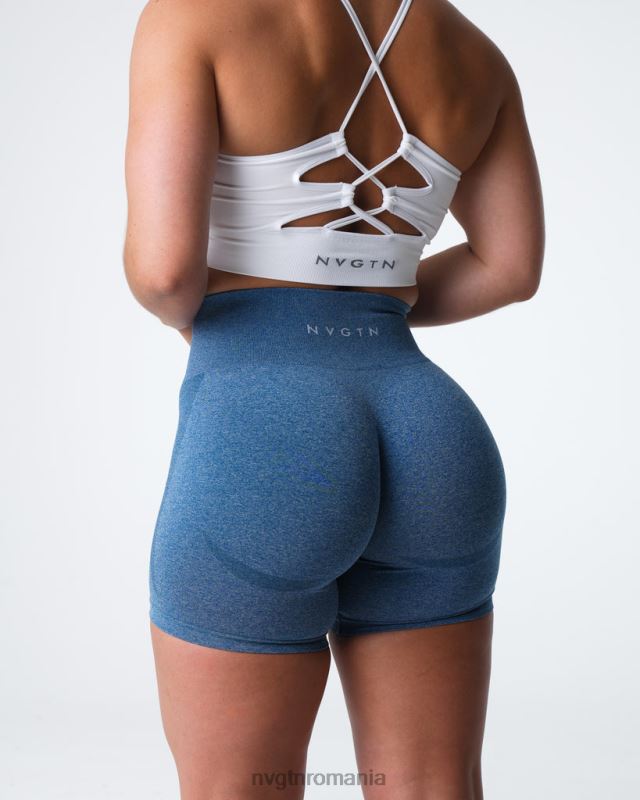 NVGTN pantaloni scurți fără sudură de contur fitness Ardezie albastră femei F0DH328