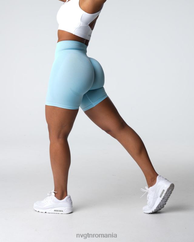 NVGTN pantaloni scurți fără sudură de contur fitness albastru pastel femei F0DH323