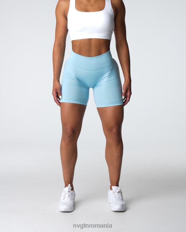 NVGTN pantaloni scurți fără sudură de contur fitness albastru pastel femei F0DH323