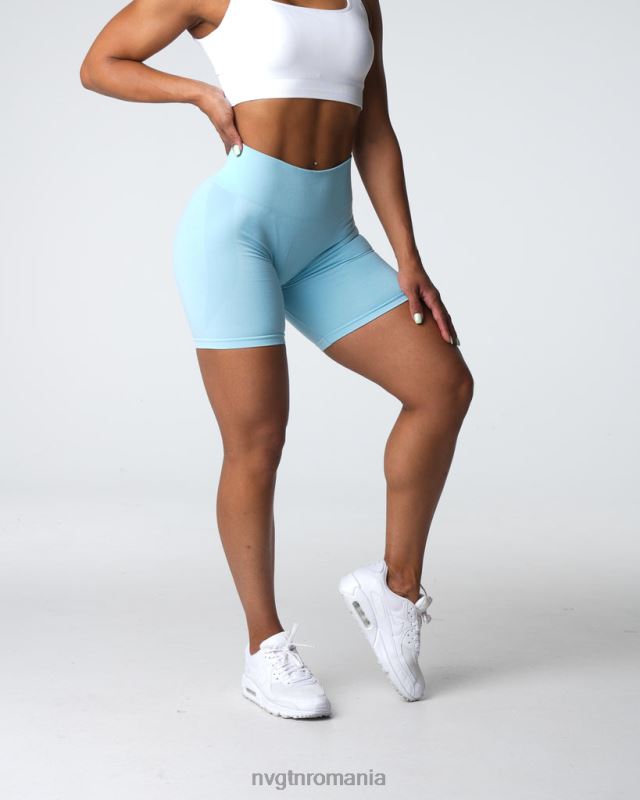 NVGTN pantaloni scurți fără sudură de contur fitness albastru pastel femei F0DH323