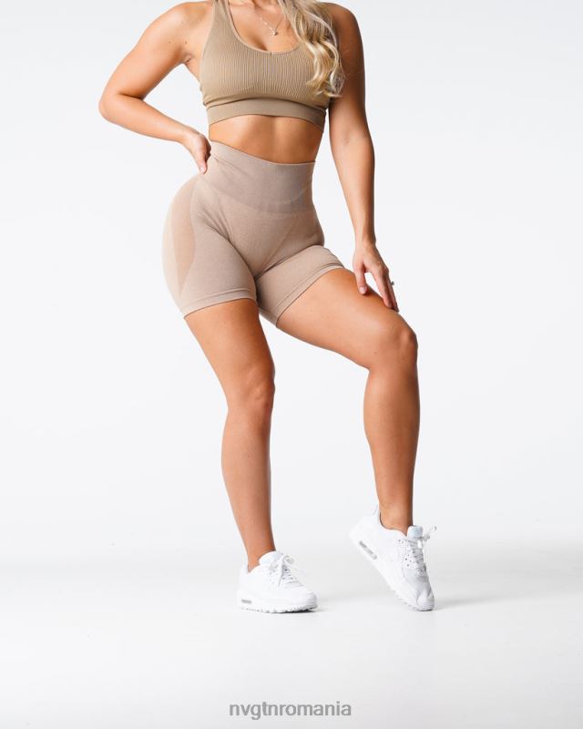 NVGTN pantaloni scurți fără sudură de contur fitness bej femei F0DH342