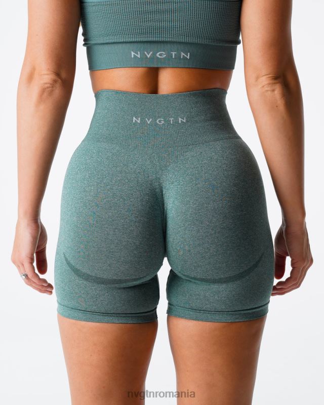 NVGTN pantaloni scurți fără sudură de contur fitness padure verde femei F0DH345
