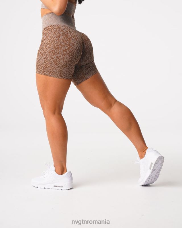 NVGTN pantaloni scurți fără sudură din piele de șarpe fitness moca femei F0DH475