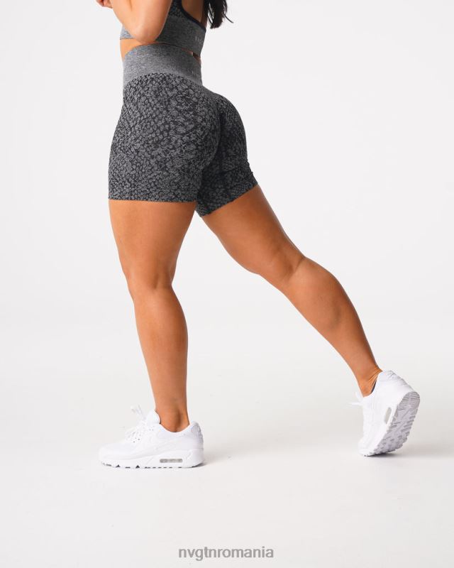 NVGTN pantaloni scurți fără sudură din piele de șarpe fitness pete negre femei F0DH473