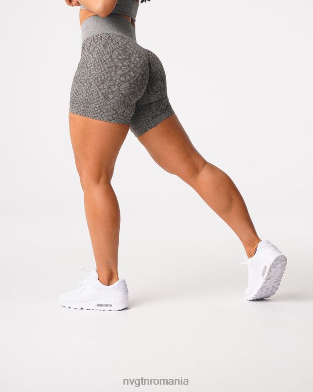 NVGTN pantaloni scurți fără sudură din piele de șarpe fitness verde kaki femei F0DH474