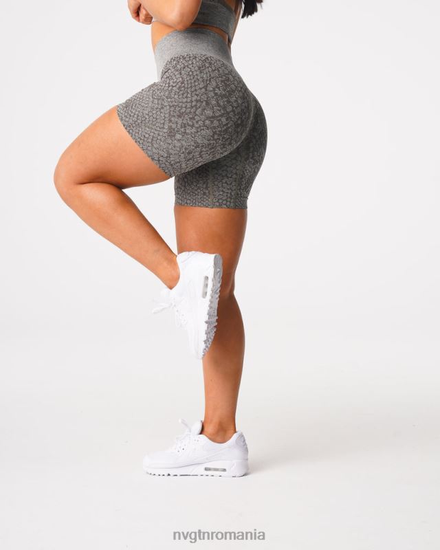 NVGTN pantaloni scurți fără sudură din piele de șarpe fitness verde kaki femei F0DH474