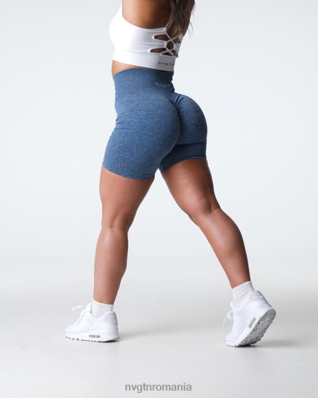 NVGTN pantaloni scurți fără sudură fitness Ardezie albastră femei F0DH399
