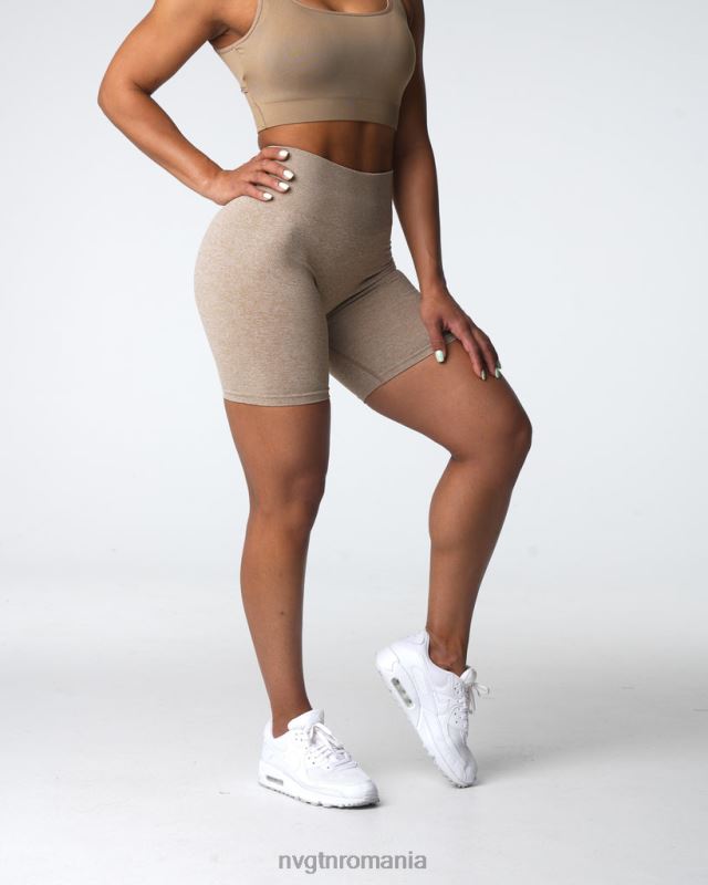 NVGTN pantaloni scurți fără sudură fitness bej femei F0DH414