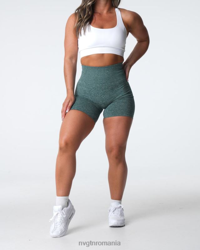 NVGTN pantaloni scurți fără sudură fitness padure verde femei F0DH398