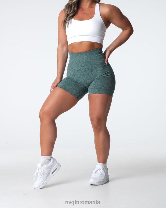 NVGTN pantaloni scurți fără sudură fitness padure verde femei F0DH398