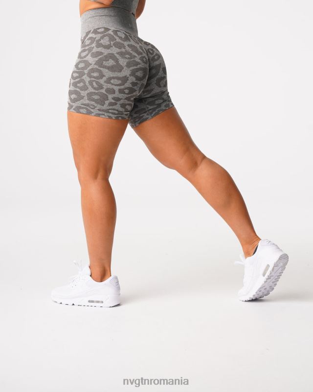 NVGTN pantaloni scurți fără sudură leopard fitness verde kaki femei F0DH468