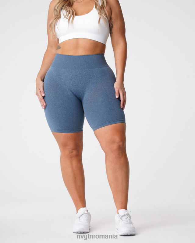 NVGTN pantaloni scurți pro fără cusături fitness Ardezie albastră femei F0DH371