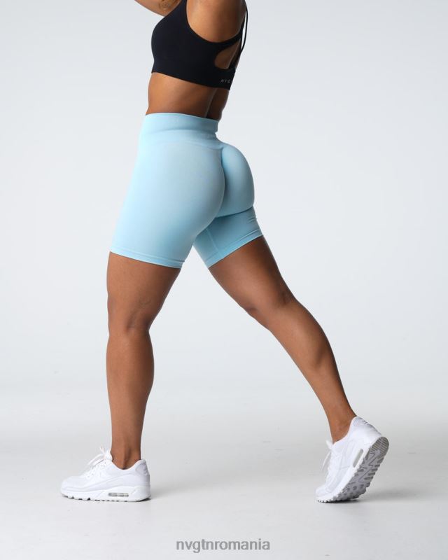 NVGTN pantaloni scurți pro fără cusături fitness albastru pastel femei F0DH360