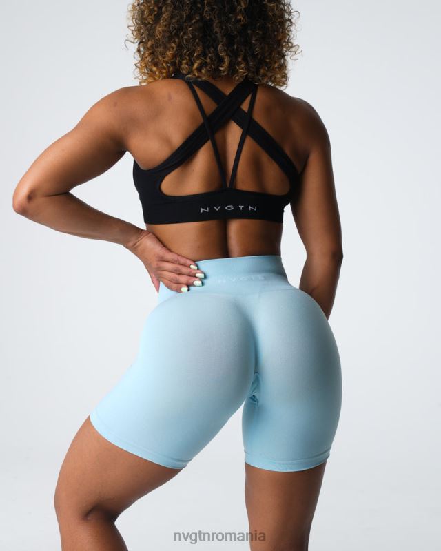 NVGTN pantaloni scurți pro fără cusături fitness albastru pastel femei F0DH360