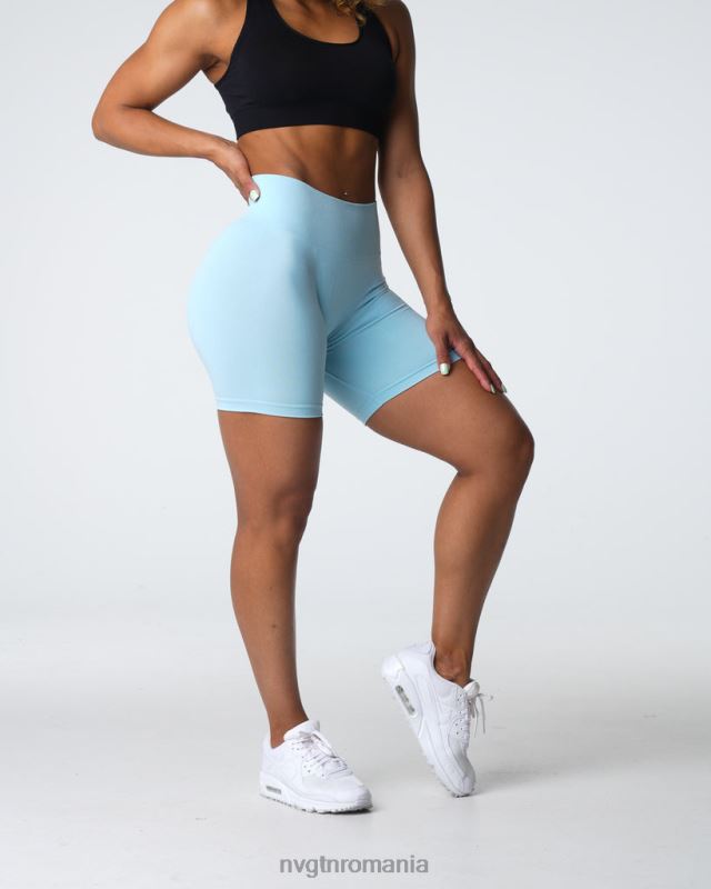 NVGTN pantaloni scurți pro fără cusături fitness albastru pastel femei F0DH360