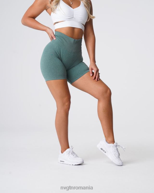 NVGTN pantaloni scurți pro fără cusături fitness padure verde femei F0DH370